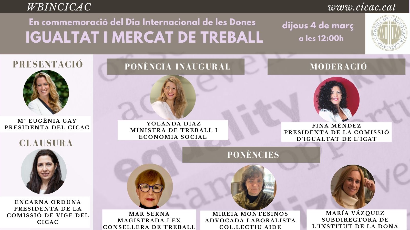 wbinCICAC: Igualtat de gènere en l’àmbit laboral